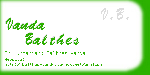 vanda balthes business card